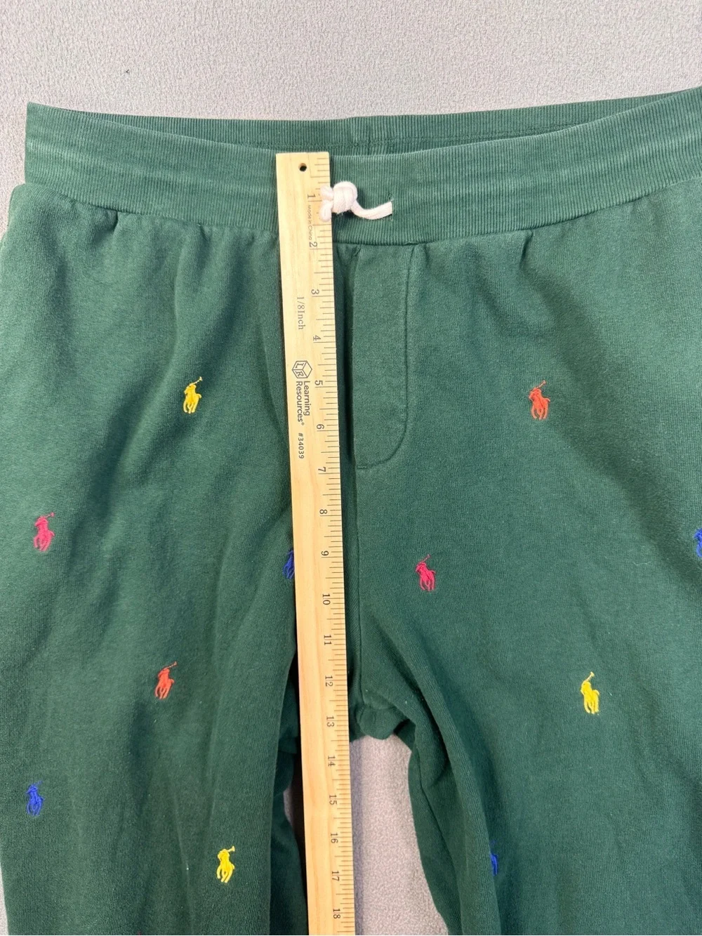 Polo Ralph Lauren Green Fleece Jogger Sweater Set with Colorful Pony Logos, XL